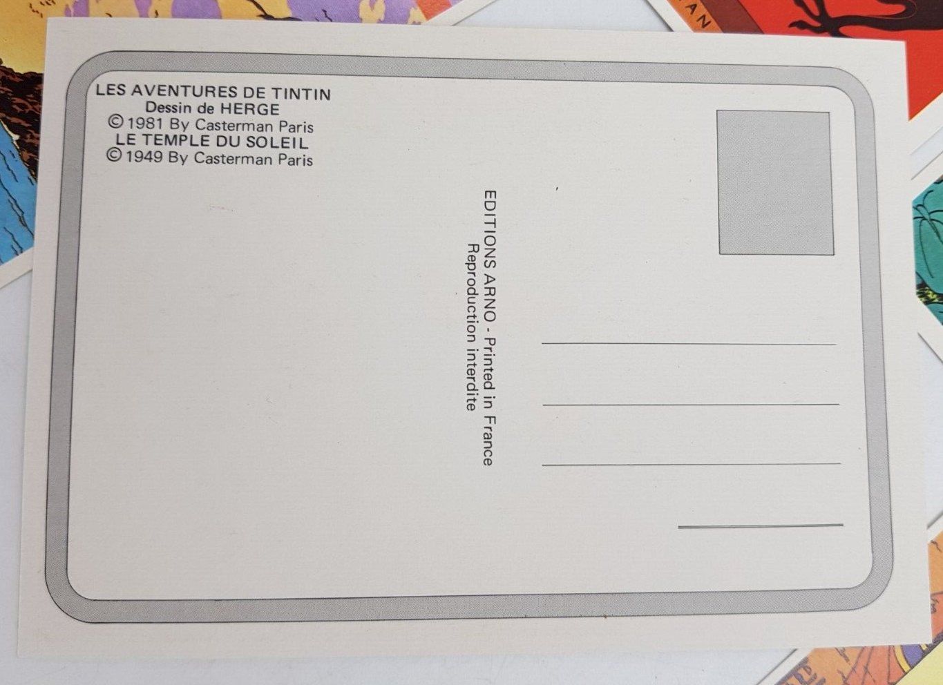 Tintin Lot 11 Cartes Postales – Hergé – Casterman / Arno (1981)