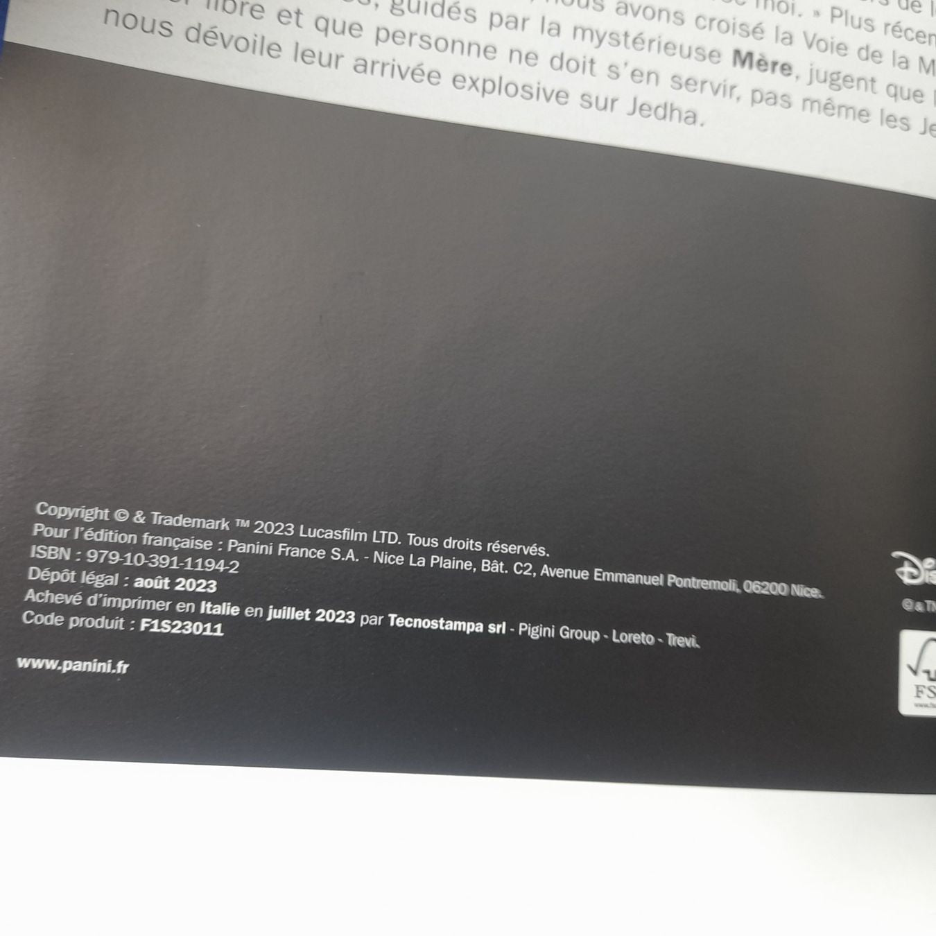 Star Wars La Haute République Tome 1 – Panini 2023