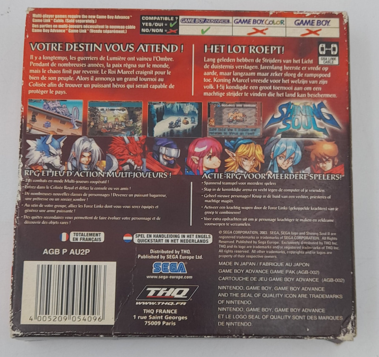Shining Soul Game Boy Advance GBA complet en boîte CIB version EUR Sega THQ