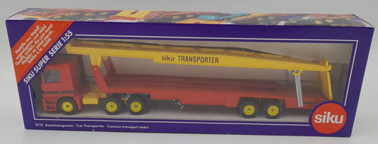 Camion transporteur voitures SIKU Super Serie 3112 Mercedes‑Benz Actros 1:55 en boîte – très bon état