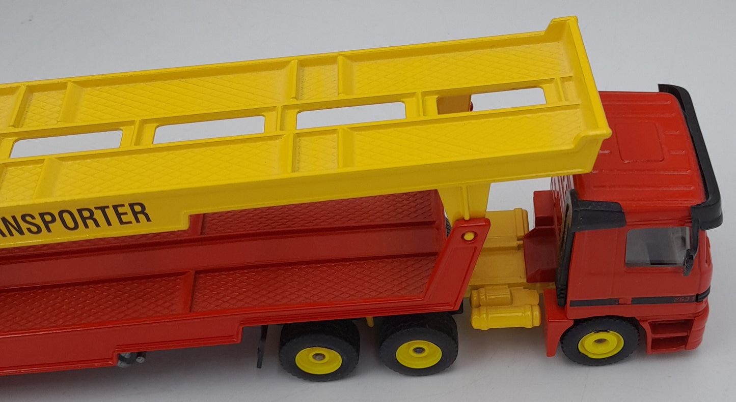 Camion transporteur voitures SIKU Super Serie 3112 Mercedes‑Benz Actros 1:55 en boîte – très bon état