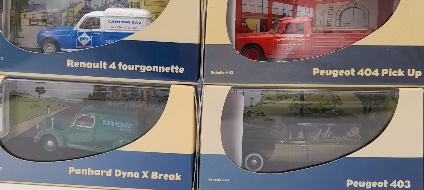 Collection 32 miniatures utilitaires français 1950-1960 1/43 en boîte + classeur fiches - Éditions Atlas