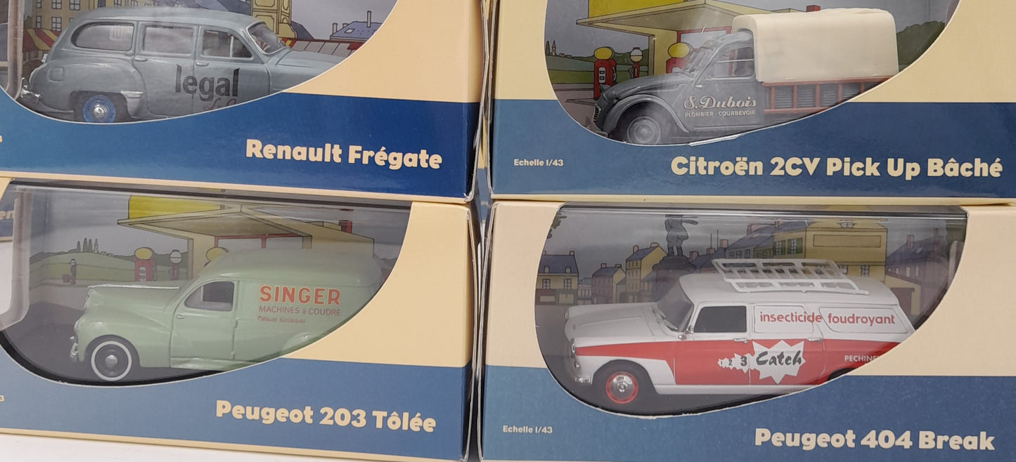 Collection 32 miniatures utilitaires français 1950-1960 1/43 en boîte + classeur fiches - Éditions Atlas