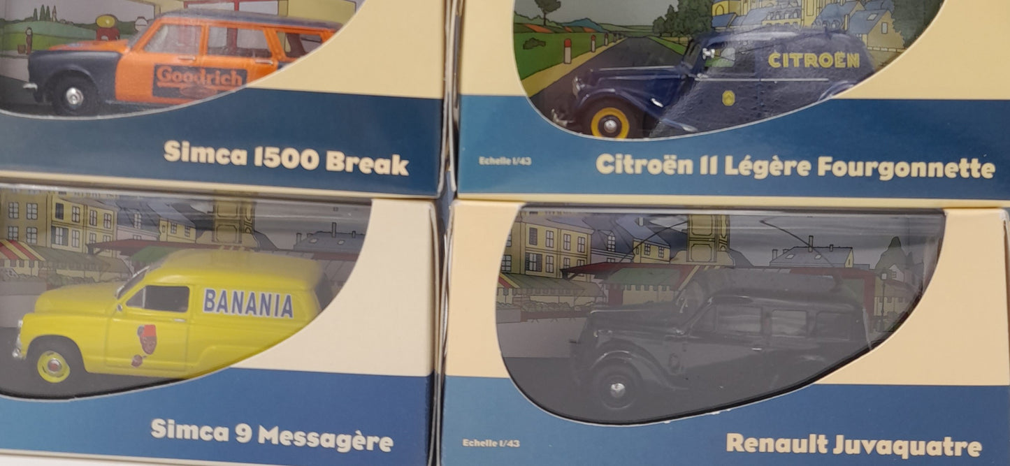 Collection 32 miniatures utilitaires français 1950-1960 1/43 en boîte + classeur fiches - Éditions Atlas