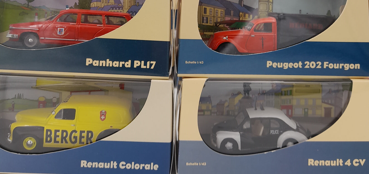 Collection 32 miniatures utilitaires français 1950-1960 1/43 en boîte + classeur fiches - Éditions Atlas