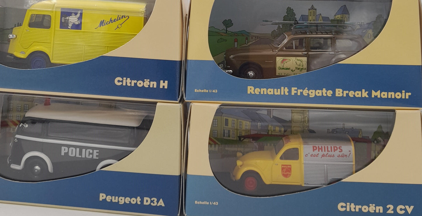 Collection 32 miniatures utilitaires français 1950-1960 1/43 en boîte + classeur fiches - Éditions Atlas