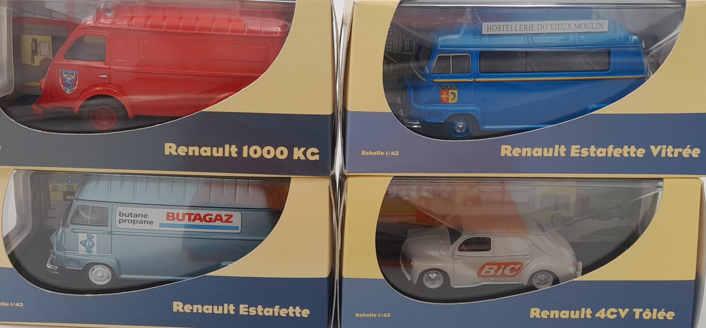 Collection 32 miniatures utilitaires français 1950-1960 1/43 en boîte + classeur fiches - Éditions Atlas