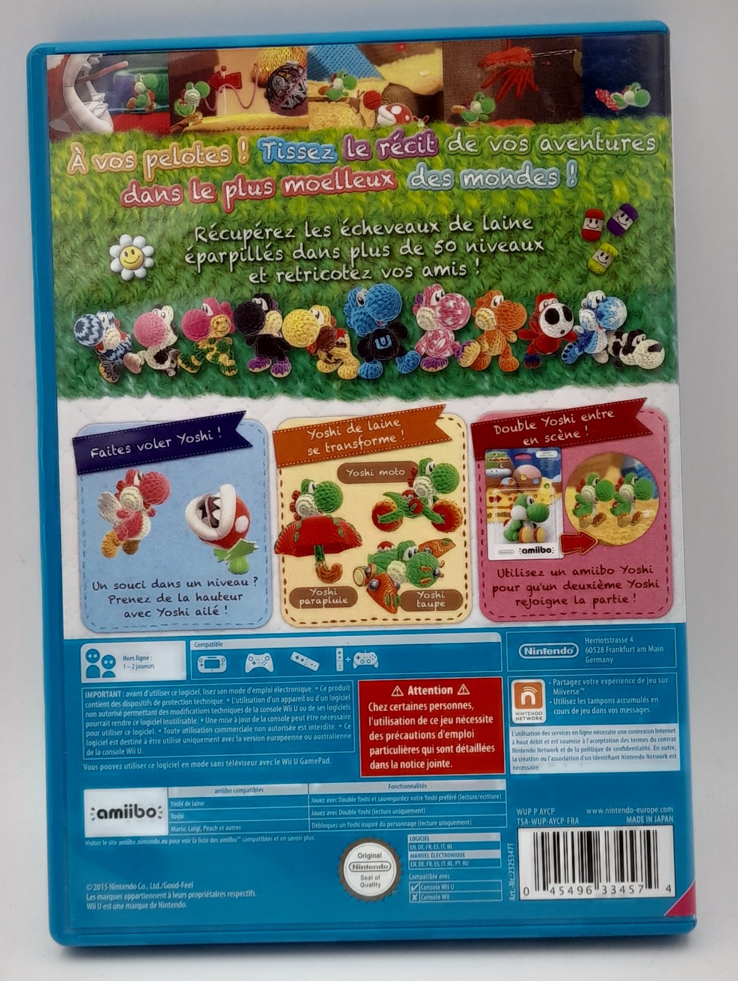 Nintendo Wii U Yoshis Woolly World Jaquette Francais