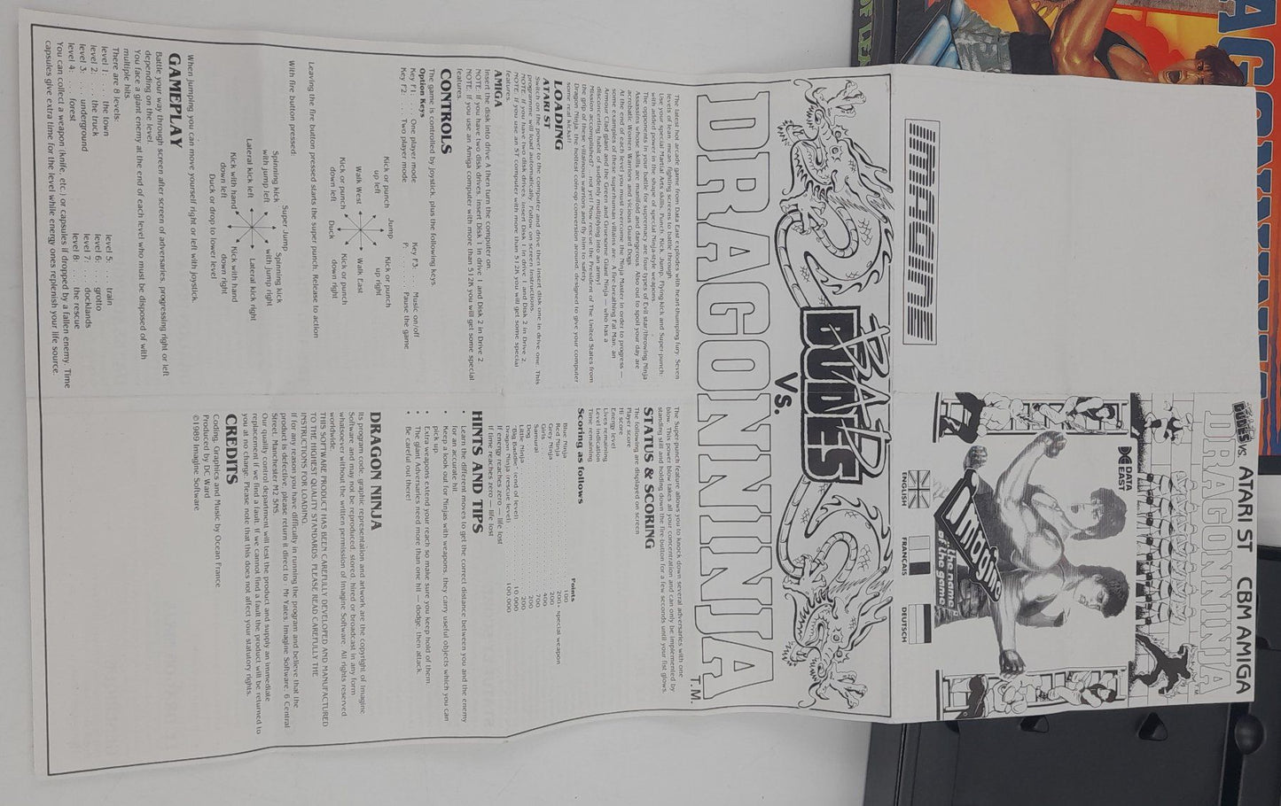 Bad Dudes vs. Dragonninja – Boîte Vide + Notice – Atari ST / Amiga