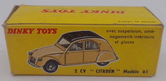 Boîte Dinky Toys Citroën 2CV 61 – Boîte Vide d’Origine Meccano France