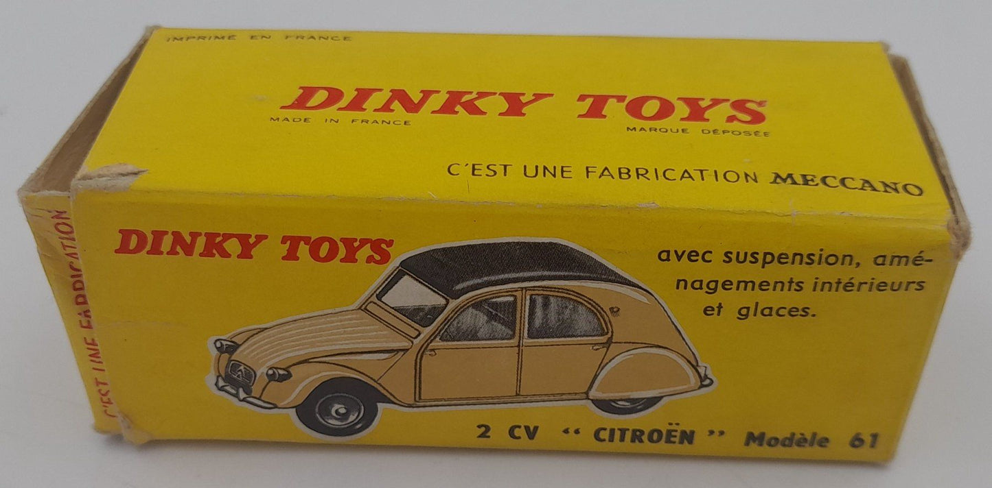 Boîte Dinky Toys Citroën 2CV 61 – Boîte Vide d’Origine Meccano France