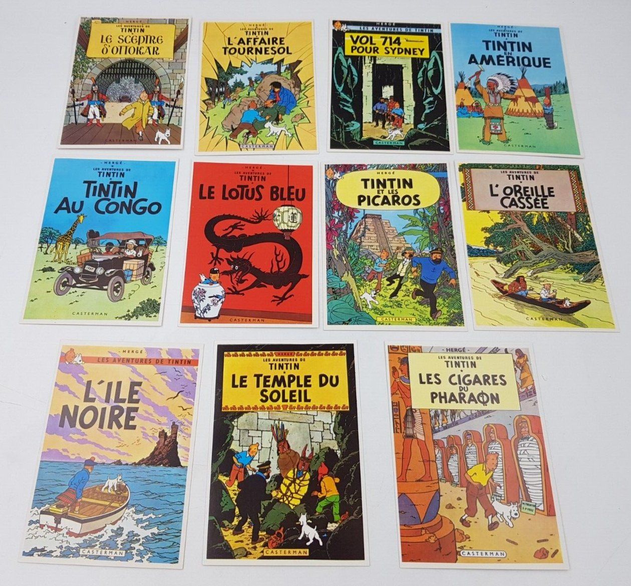 Tintin Lot 11 Cartes Postales – Hergé – Casterman / Arno (1981)