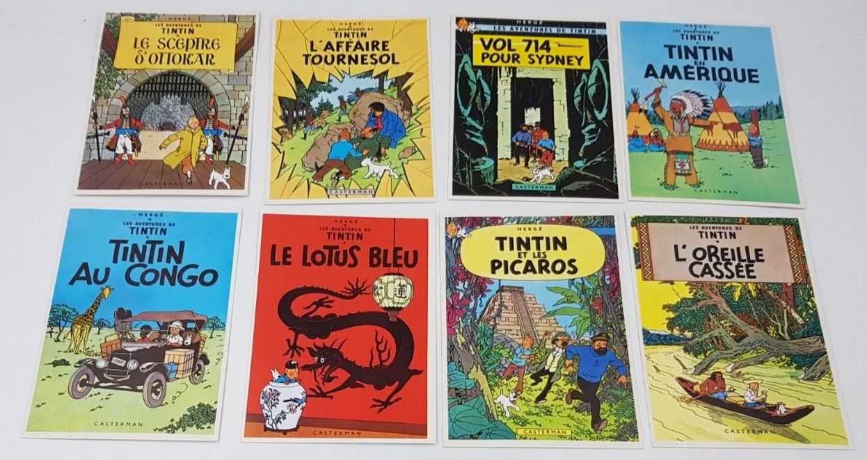 Tintin Lot 11 Cartes Postales – Hergé – Casterman / Arno (1981)