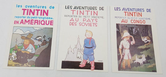 Tintin Lot 3 cartes postales – Hergé – Casterman / Arno – 10,5 x 15 cm