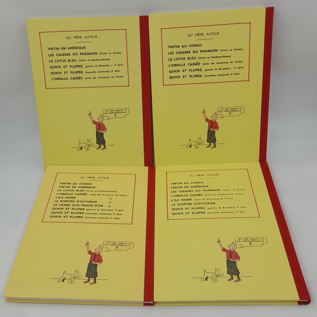 Tintin Lot – Série de 8 Fac-similés Noir & Blanc – Casterman – Très Bon État