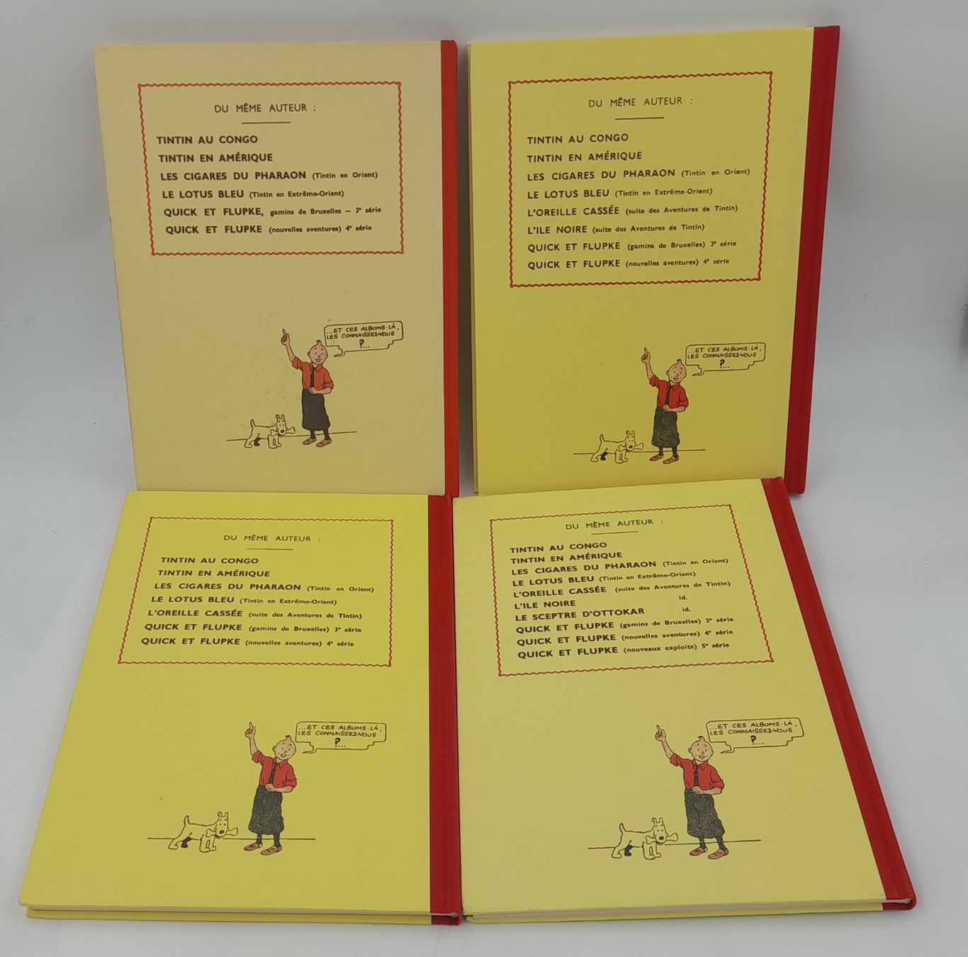 Tintin Lot – Série de 8 Fac-similés Noir & Blanc – Casterman – Très Bon État