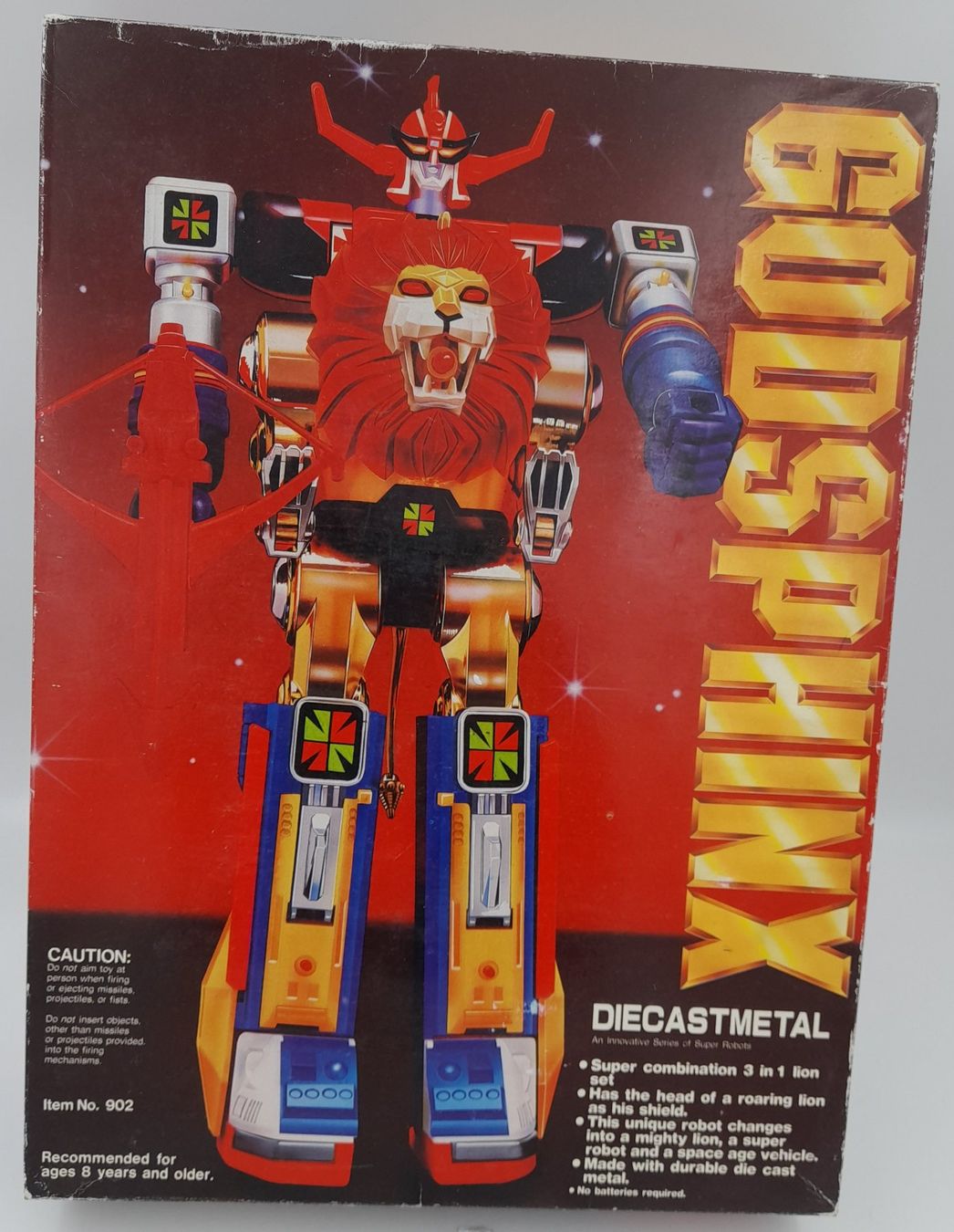 Robot Godsphinx DX – Daltanious – Diecastmetal – Années 80 – Complet avec boîte