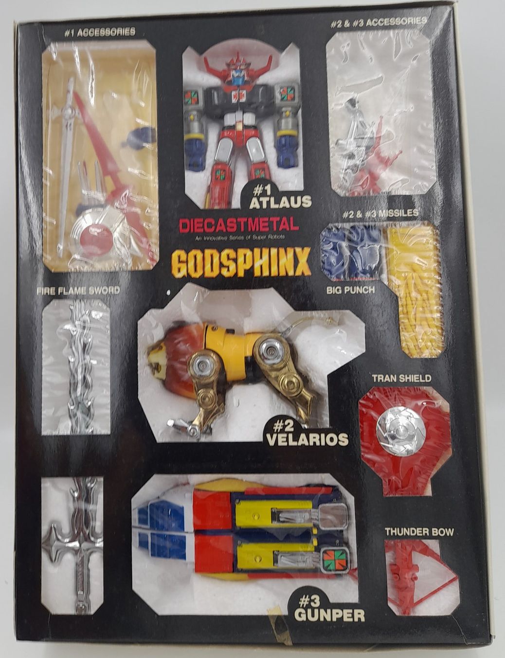 Robot Godsphinx DX – Daltanious – Diecastmetal – Années 80 – Complet avec boîte