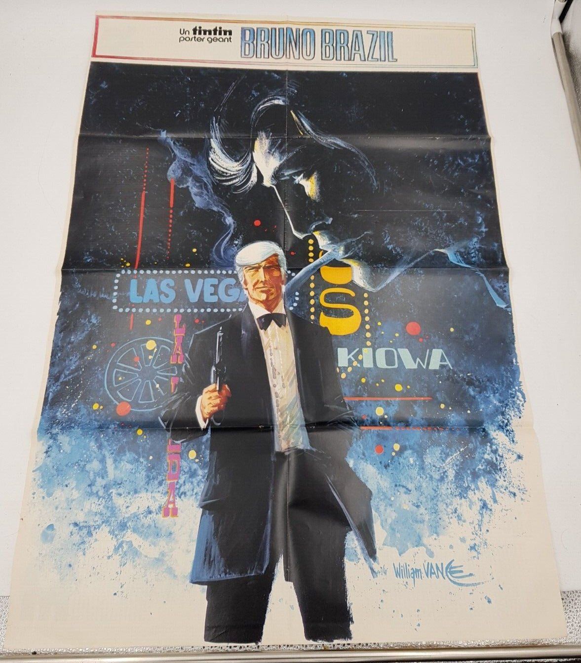 Tintin Hebdo - Poster géant Bruno Brazil – 1974 – William Vance (80x53,5 cm)