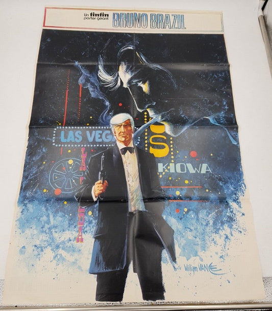 Tintin Hebdo - Poster géant Bruno Brazil – 1974 – William Vance (80x53,5 cm)